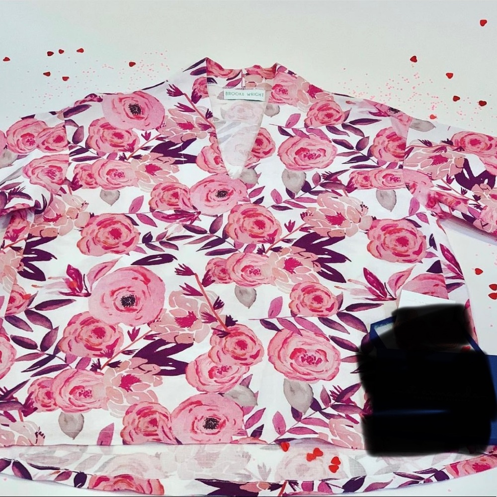 Brooke Wright Charity Floral Pattern Tunic in O/S